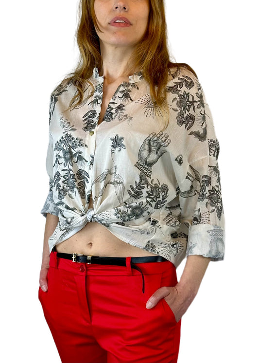 CAMICIA CON STAMPA NERA