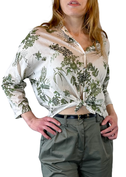 CAMICIA CON STAMPA VERDE