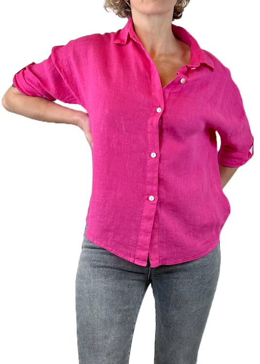 CAMICIA LINO FUCSIA