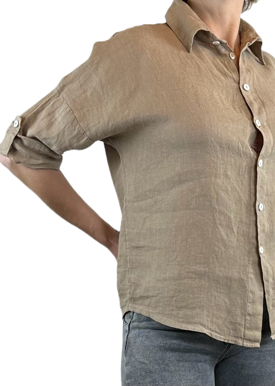 CAMICIA LINO SABBIA