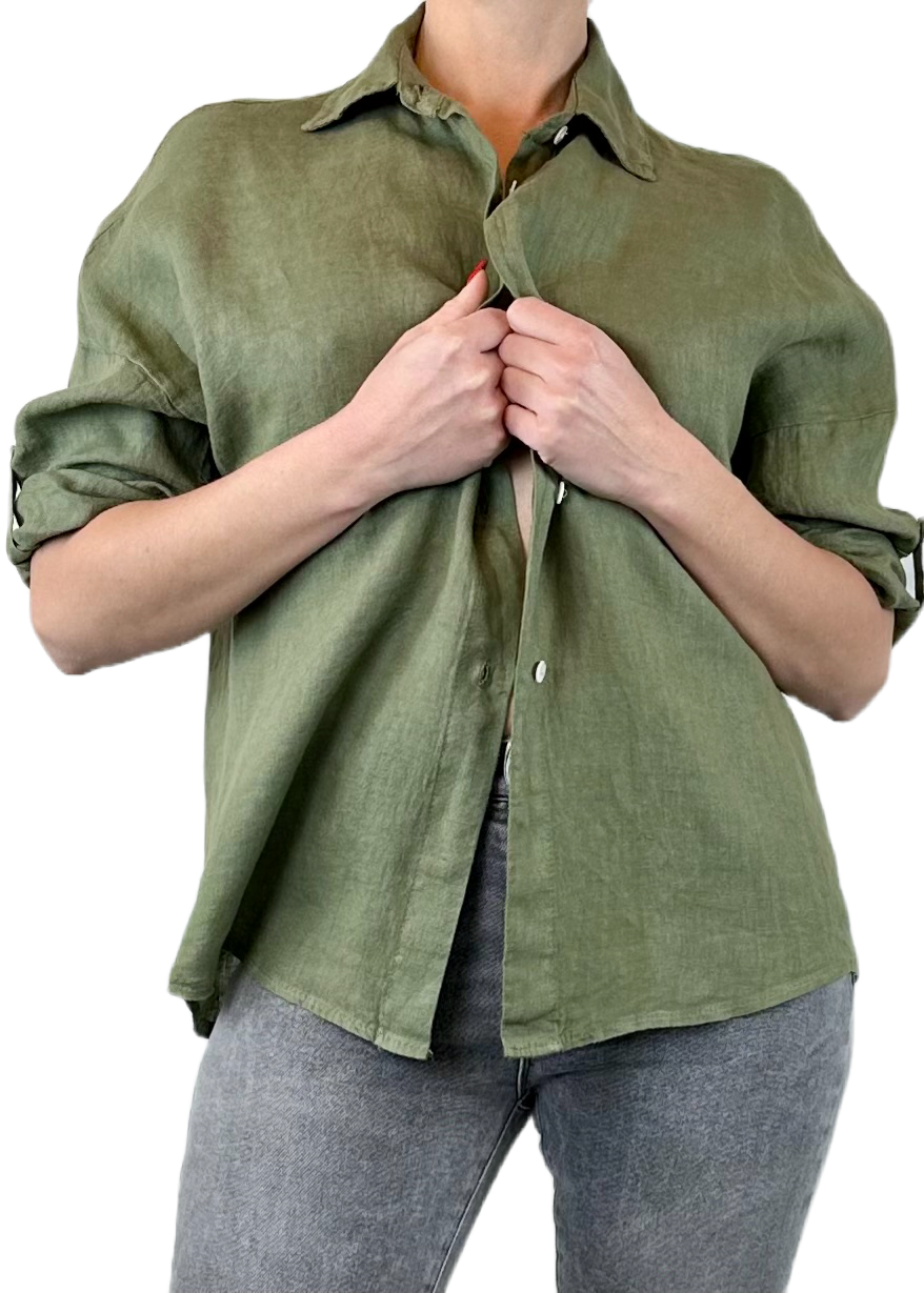 CAMICIA LINO VERDE