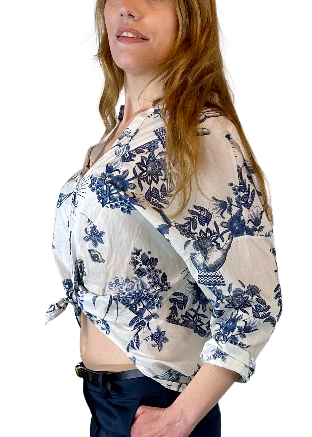 CAMICIA CON STAMPA BLU