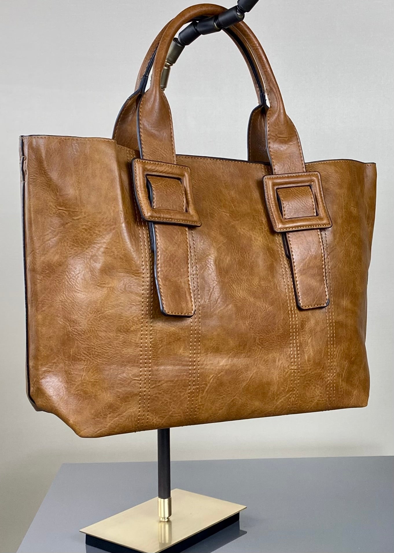 LARGE LEATHER BAG TAN