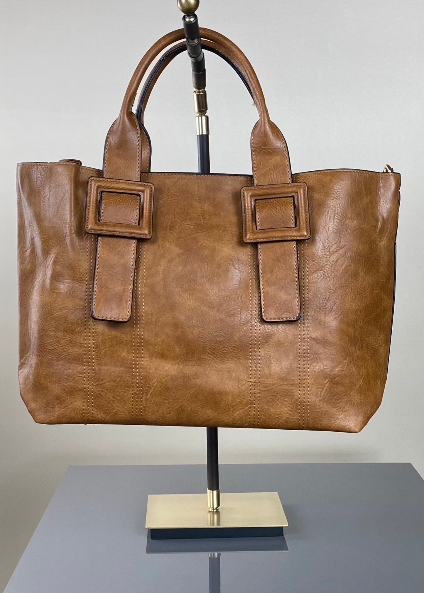 LARGE LEATHER BAG TAN