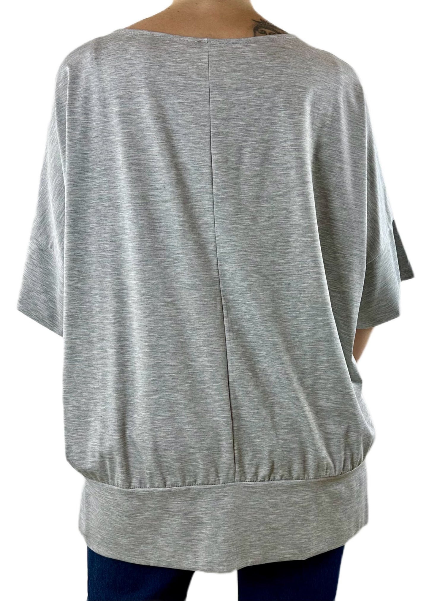 MAGLIA MAXI TOP GRIGIO