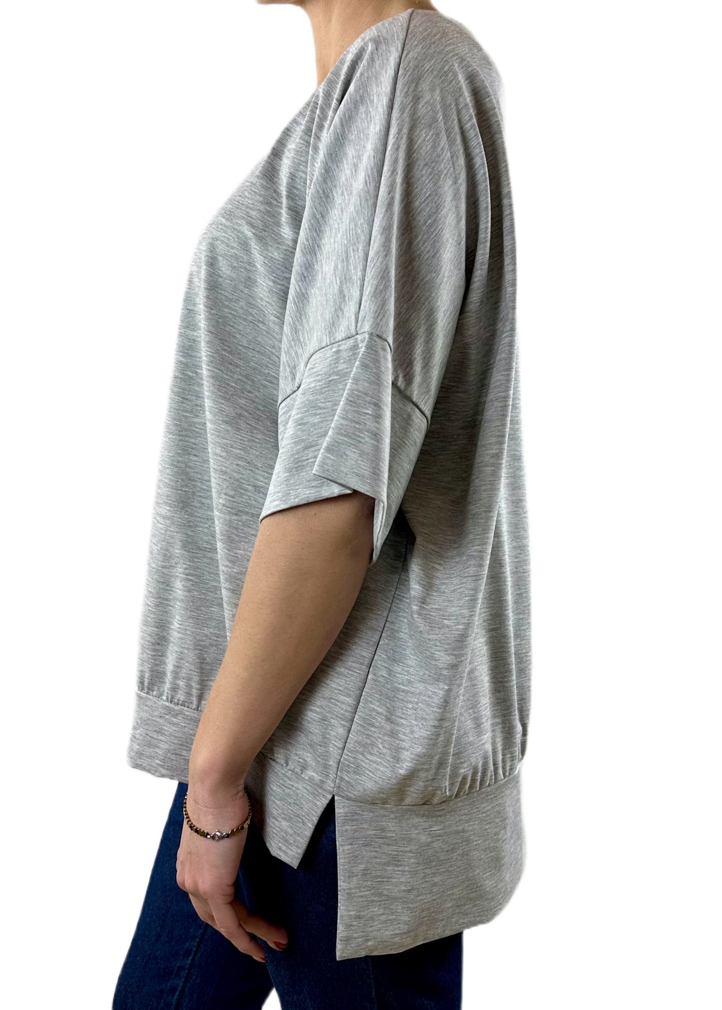 MAGLIA MAXI TOP GRIGIO