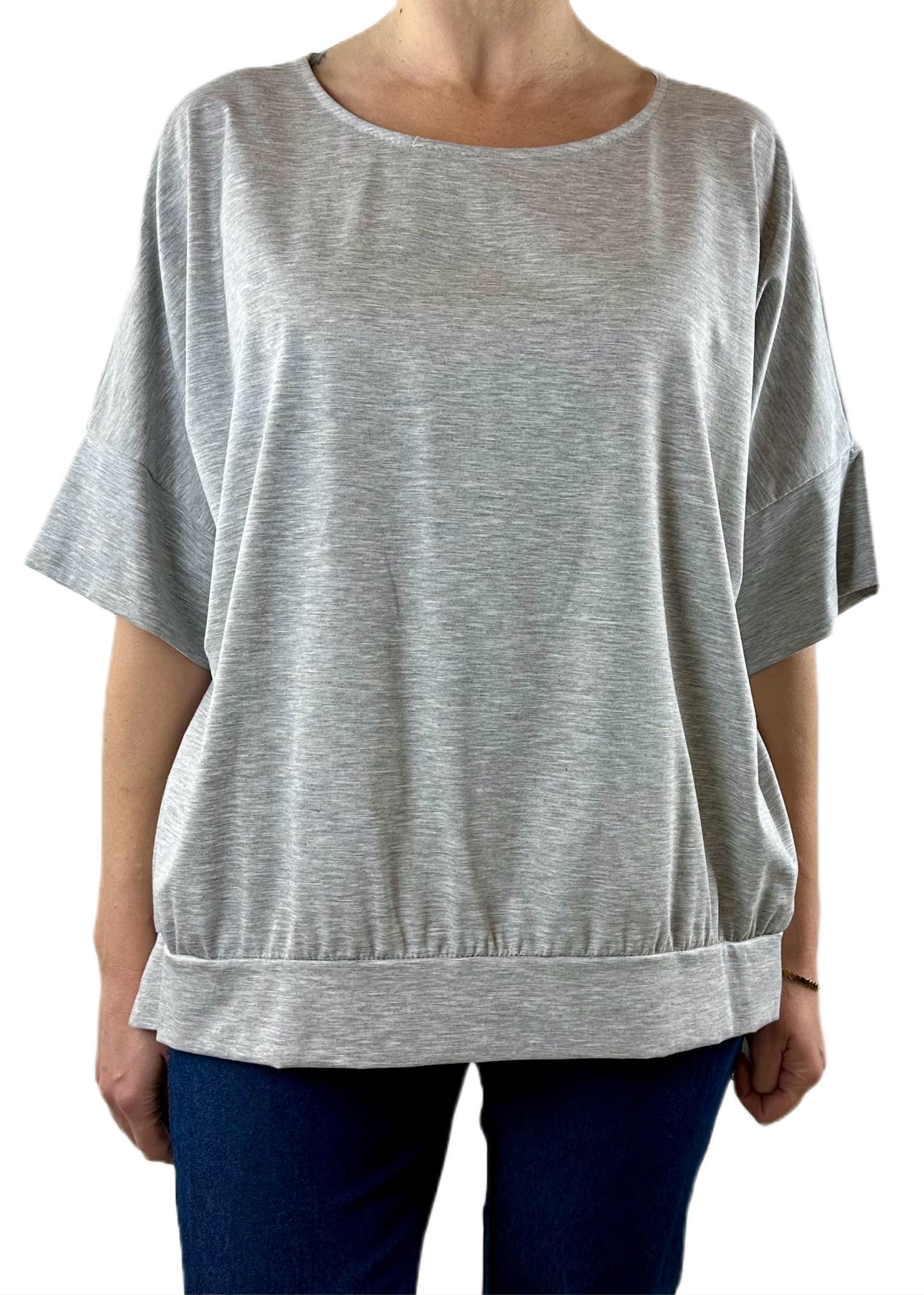 MAGLIA MAXI TOP GRIGIO