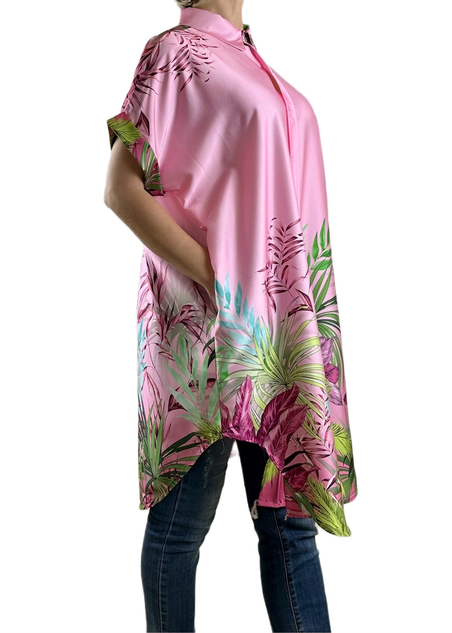 CAMICIA OVERSIZE FORESTA ROSA