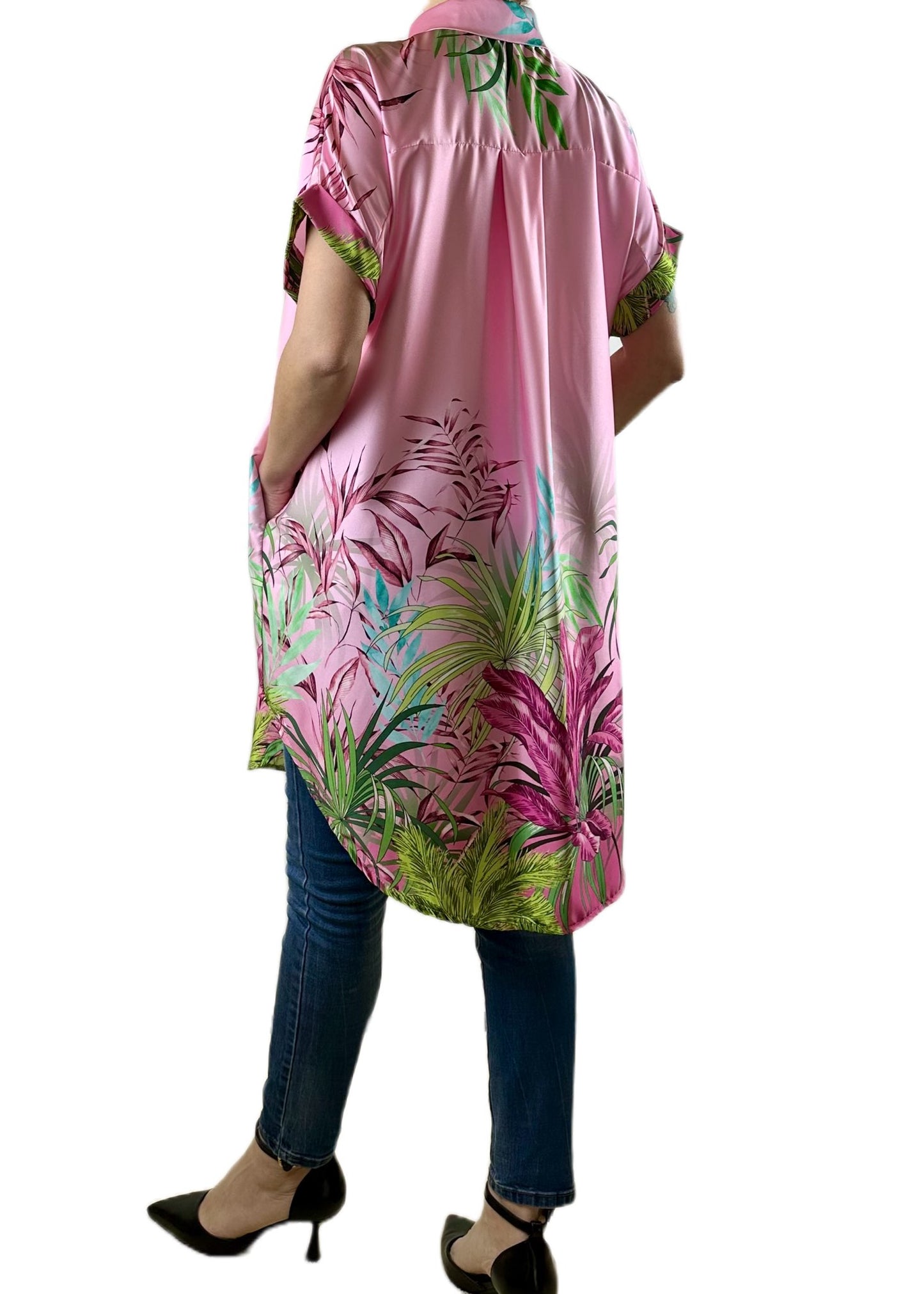 CAMICIA OVERSIZE FORESTA ROSA