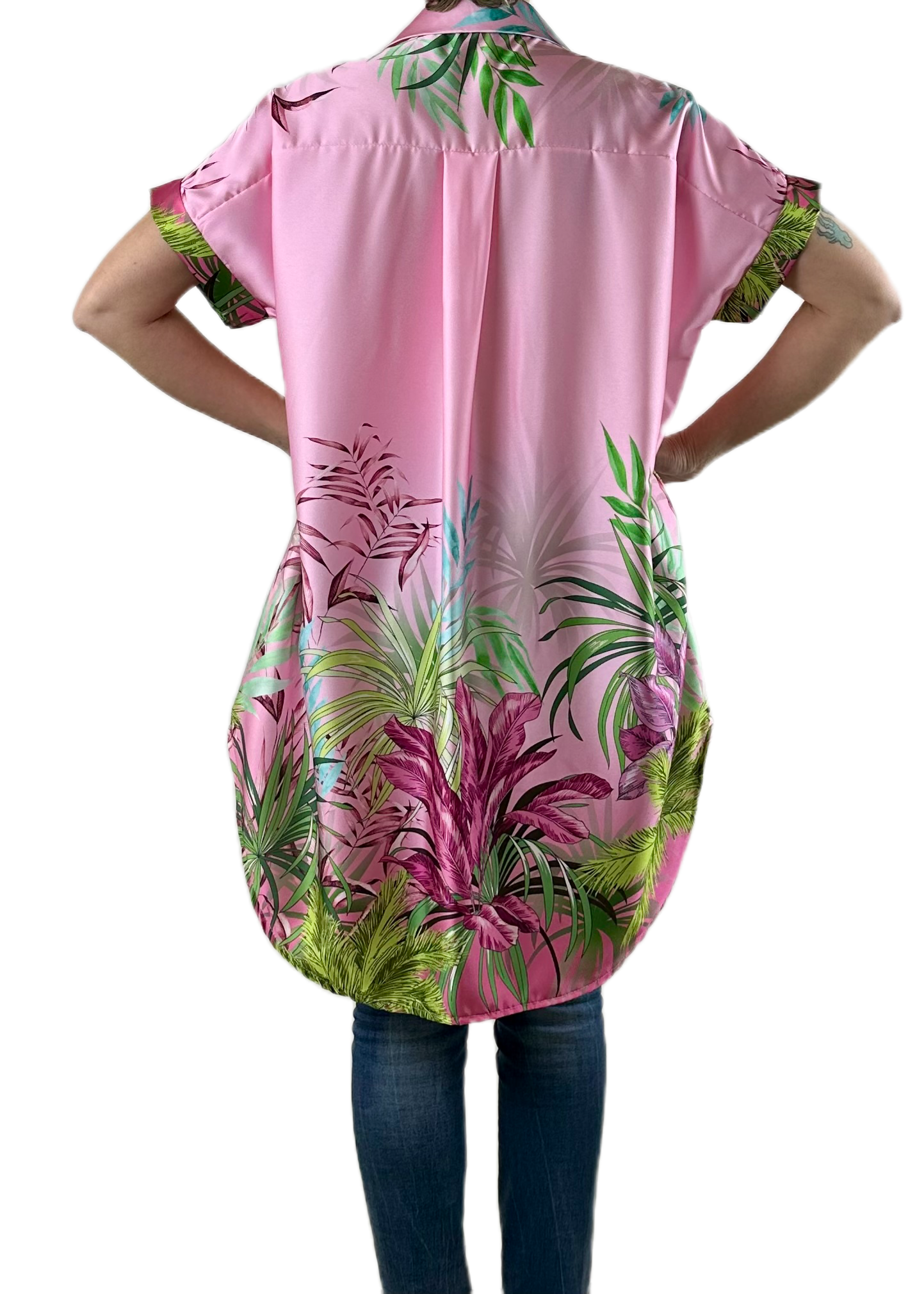 CAMICIA OVERSIZE FORESTA ROSA