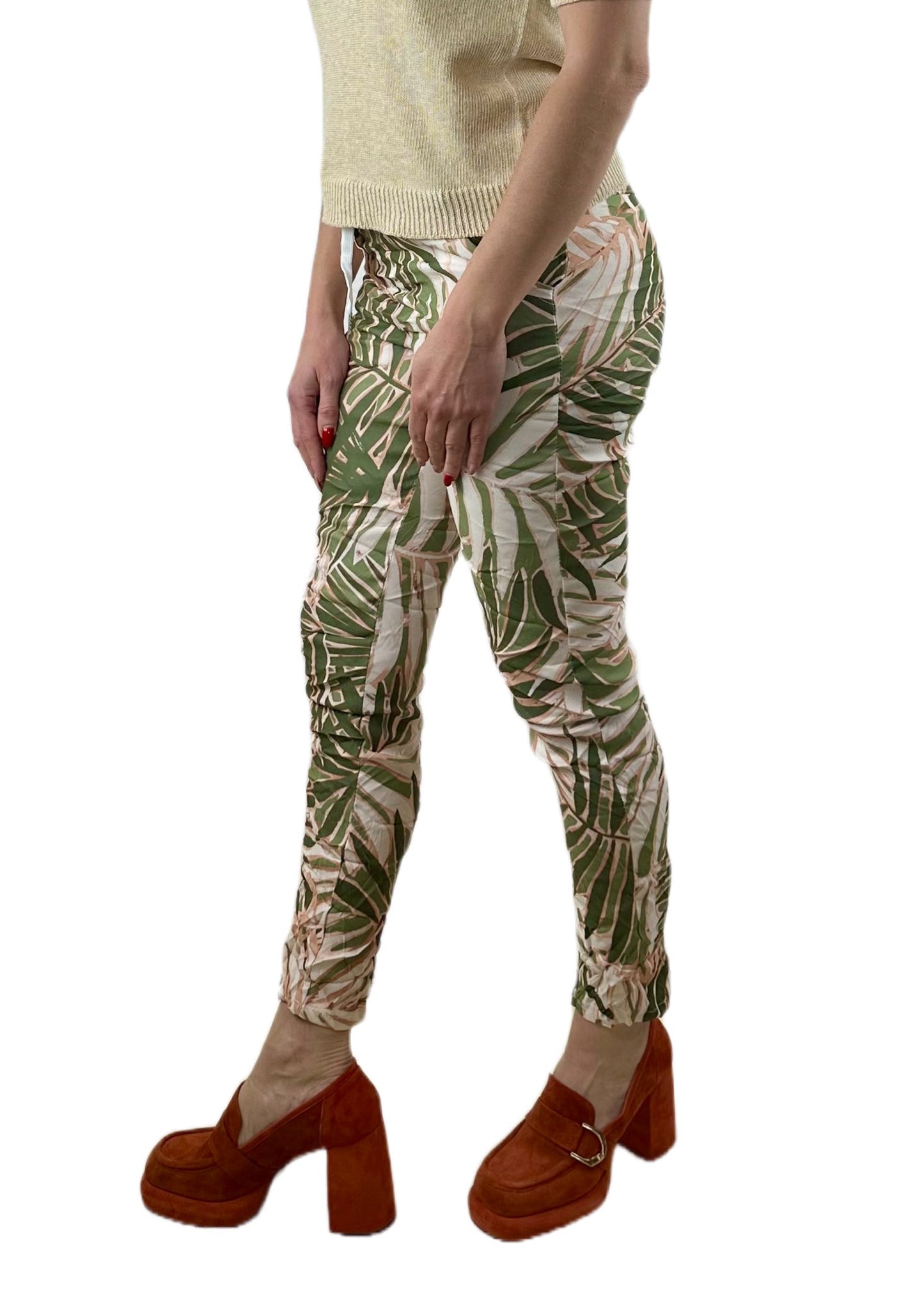 PANTALONI FROISSE' VERDE