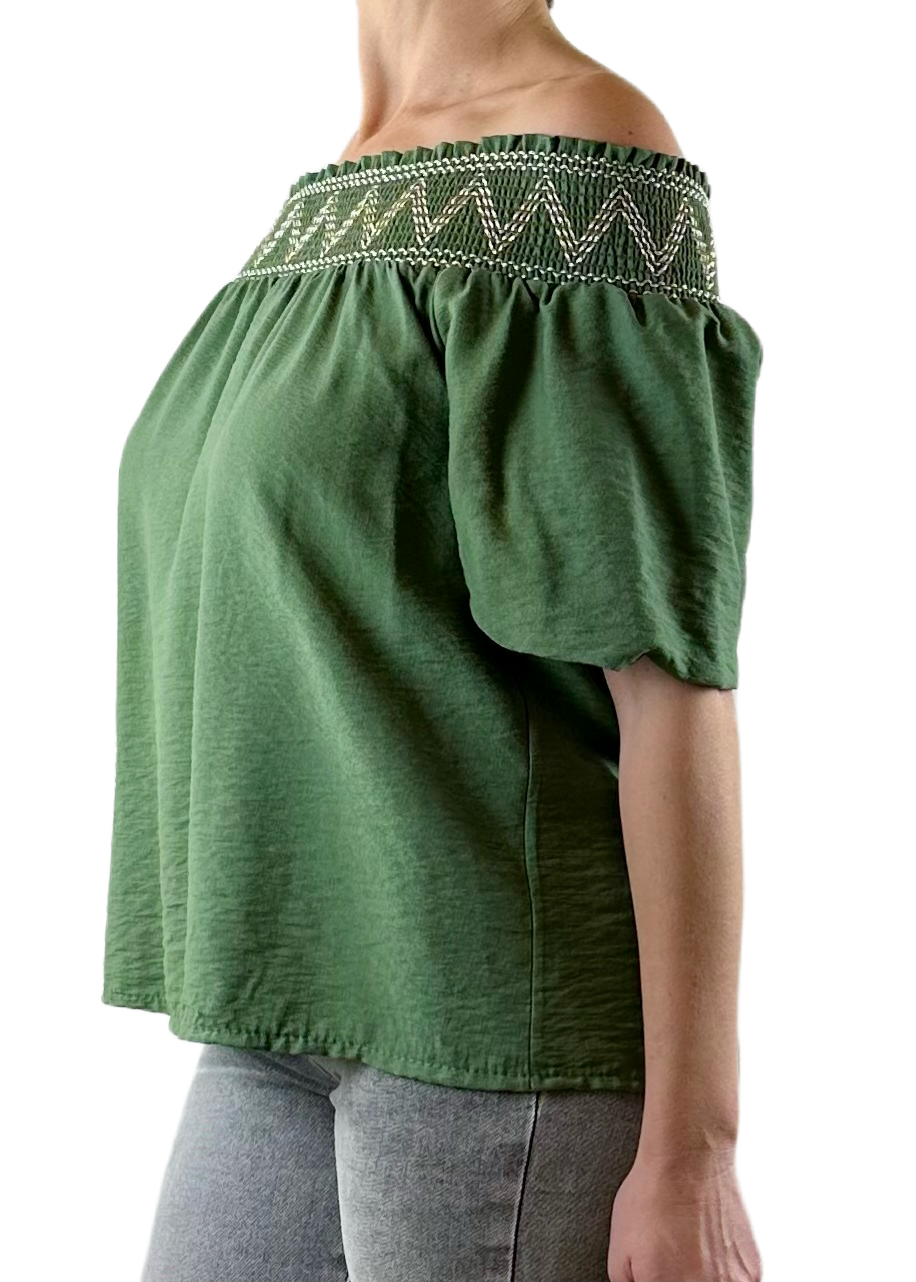 TOP SPALLE SCOPERTE VERDE