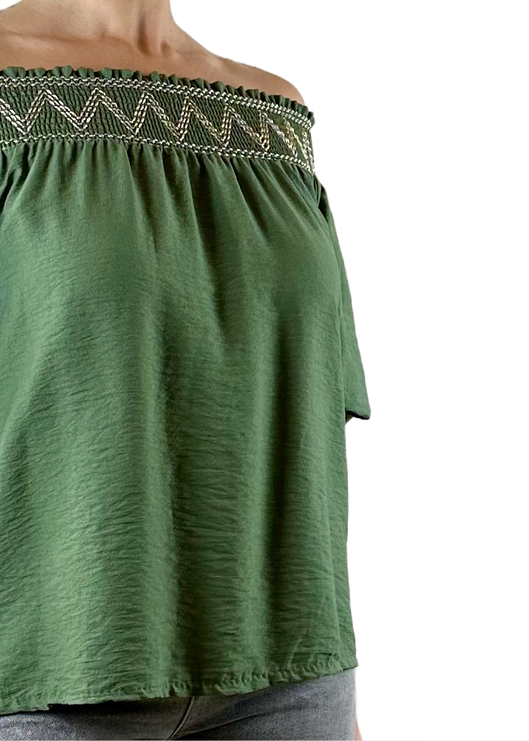 TOP SPALLE SCOPERTE VERDE